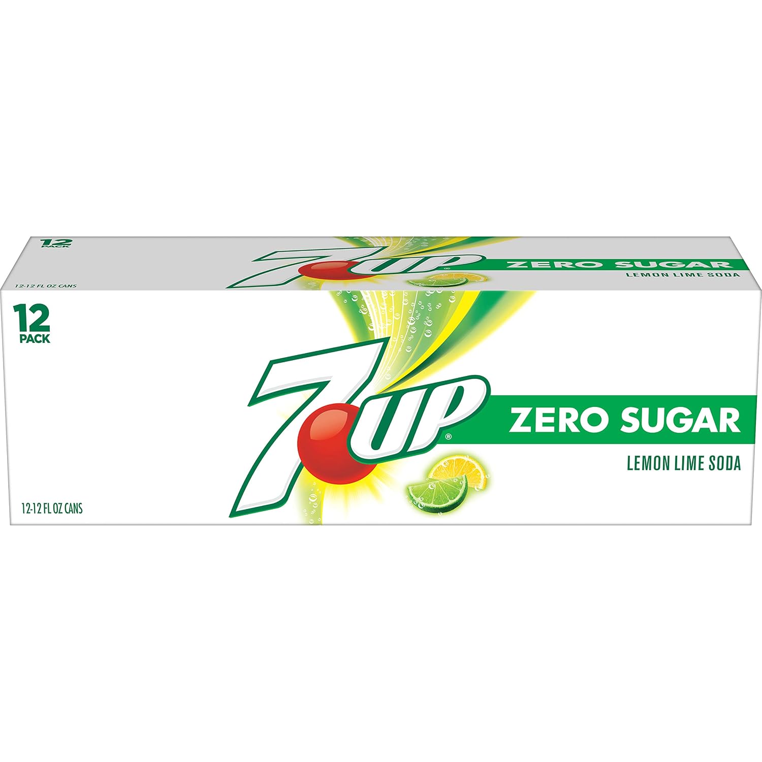 Zero Sugar 7-Up Soda, 12 Oz., Pack of 12