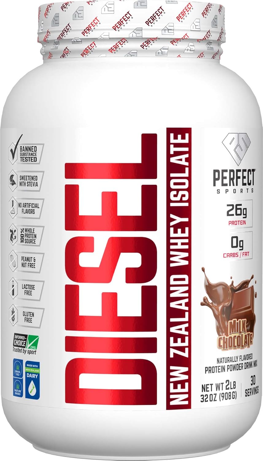 PERFECT SPORTS Diesel Whey Protein Isolate, Milk Chocolate, 2 lb