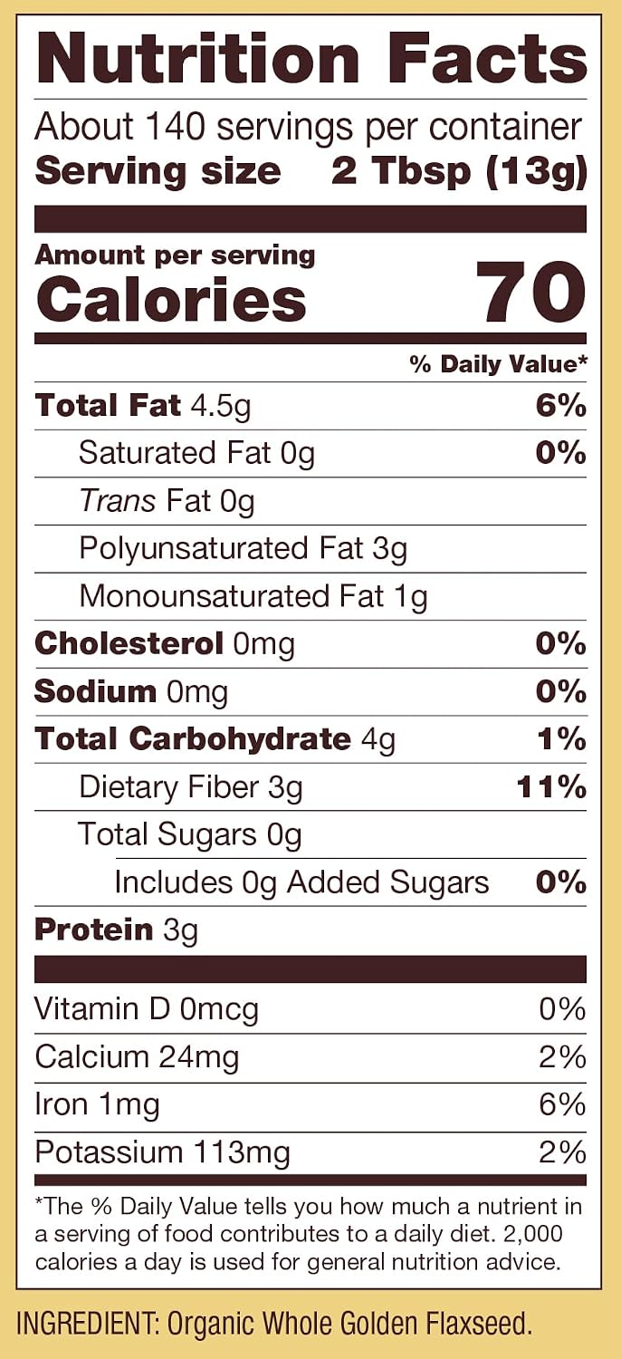 64oz Organic Whole Ground Golden Flaxseed Meal Bob's Red Mill (4 Pounds Total)
