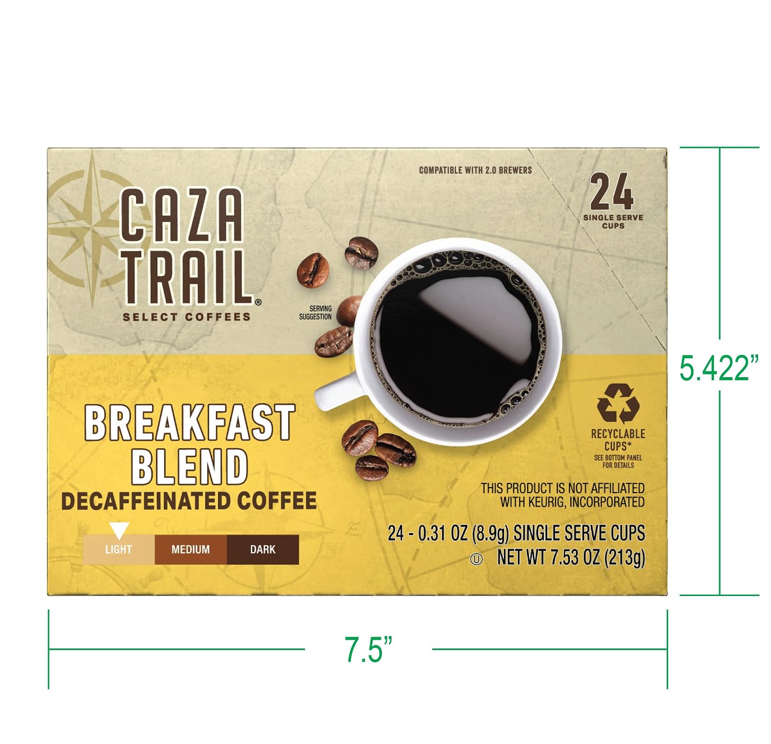 Caza Trail Coffee, Kona Blend, 100 Single Serve Cups