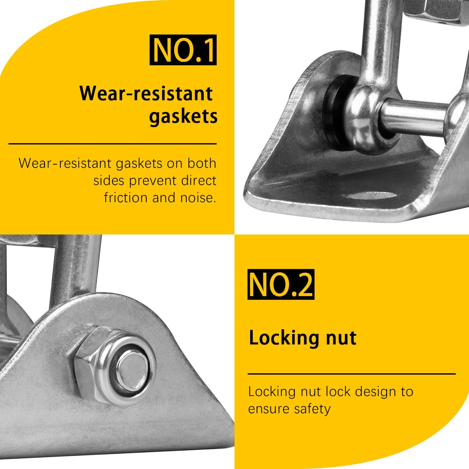 Heavy Duty Swing Hangers for Wooden Sets 2000 LB Capacity Hammock Hanger 360 Swivel Stainless Steel Swing Hardware Accessories 2 Packs for Porch