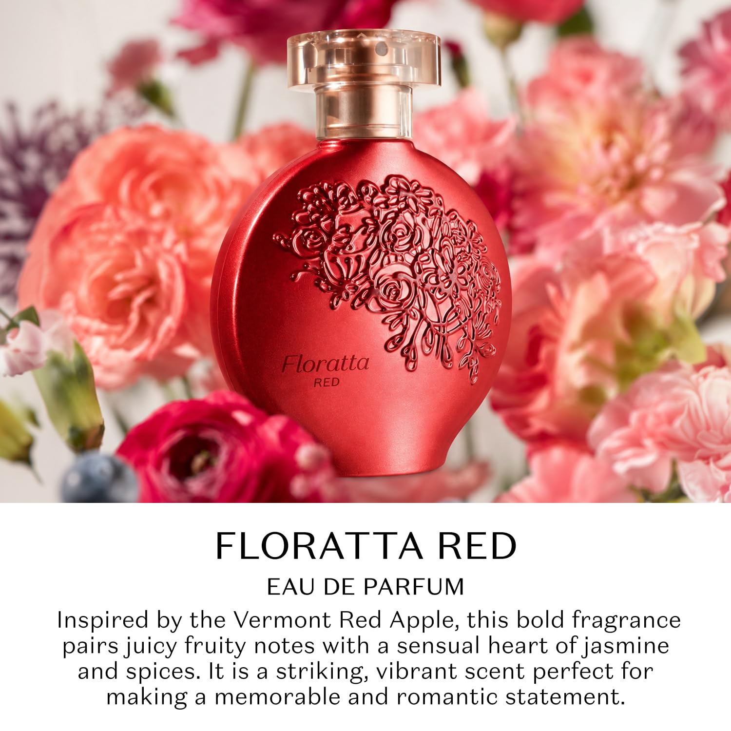 O Boticário Floratta Rose Eau de Toilette - Classic Floral Fragrance for Women - Fresh Gardenia & Romantic Rose - Long Lasting Everyday Womens Perfume - Cruelty-Free & Vegan - 2.5 oz (75 ml) | Classic fresh gardenia and romantic rose scent profile. Light…