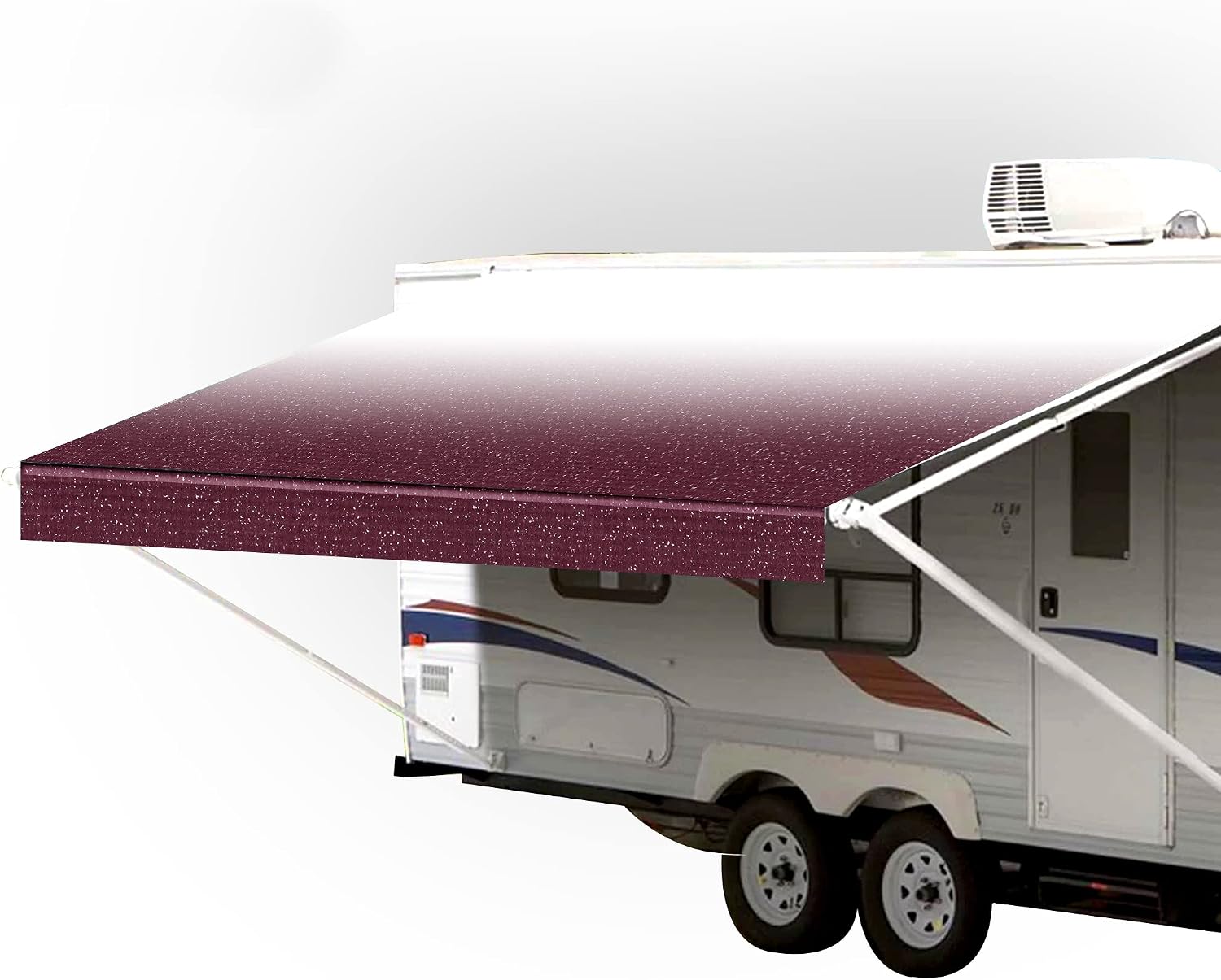 SunWave Premium Vinyl RV Canopy | Awning Fabric Replacement (20', Grey Fade)