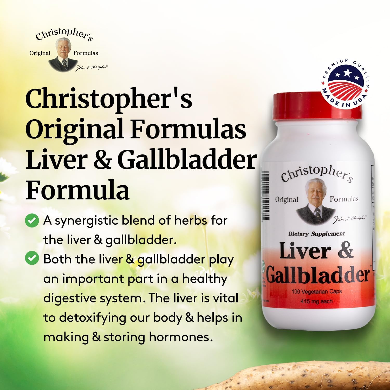 Christopher's Original Formulas Liver & Gallbladder Formula Capsules - Gallbladder Supplements with Digestive Enzymes & Natural Herbs