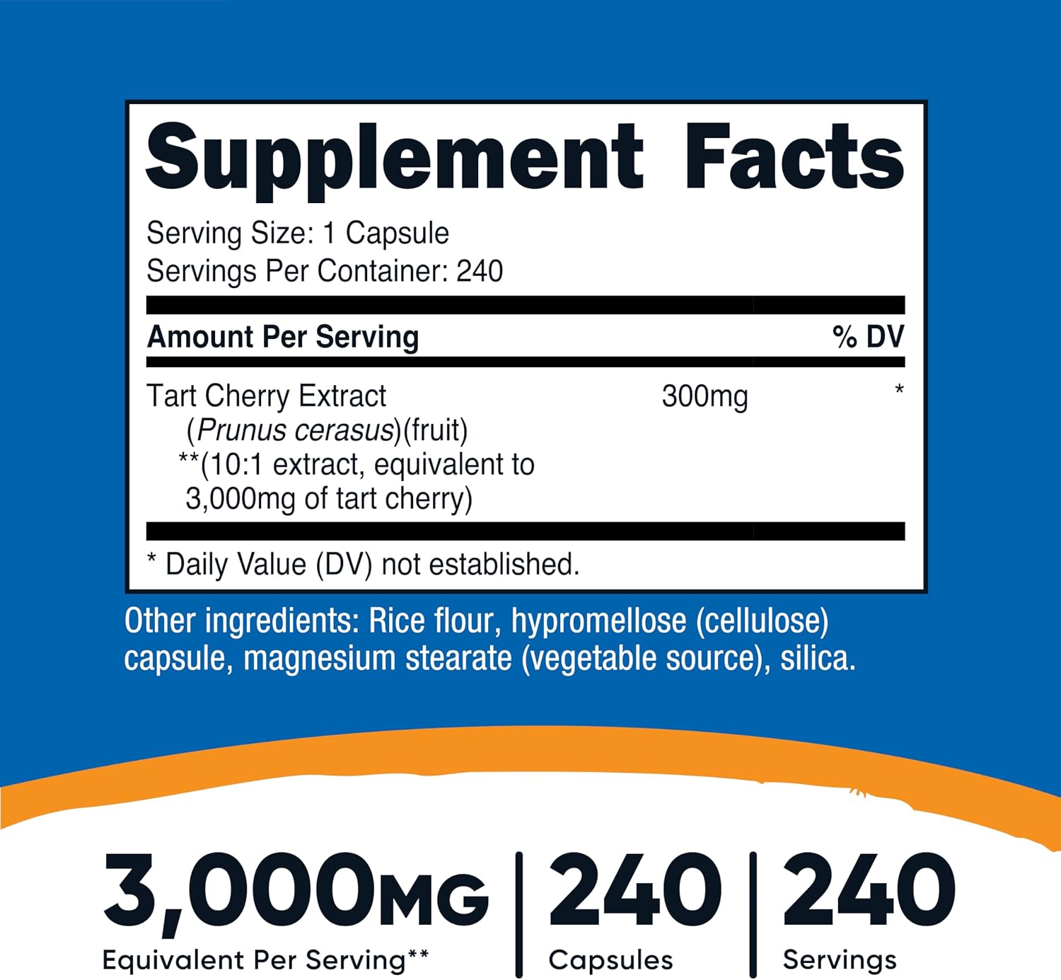 Nutricost Tart Cherry Extract 240 Vegetarian Capsules, Gluten-Free | 240 Servings per Bottle, GMO-Free