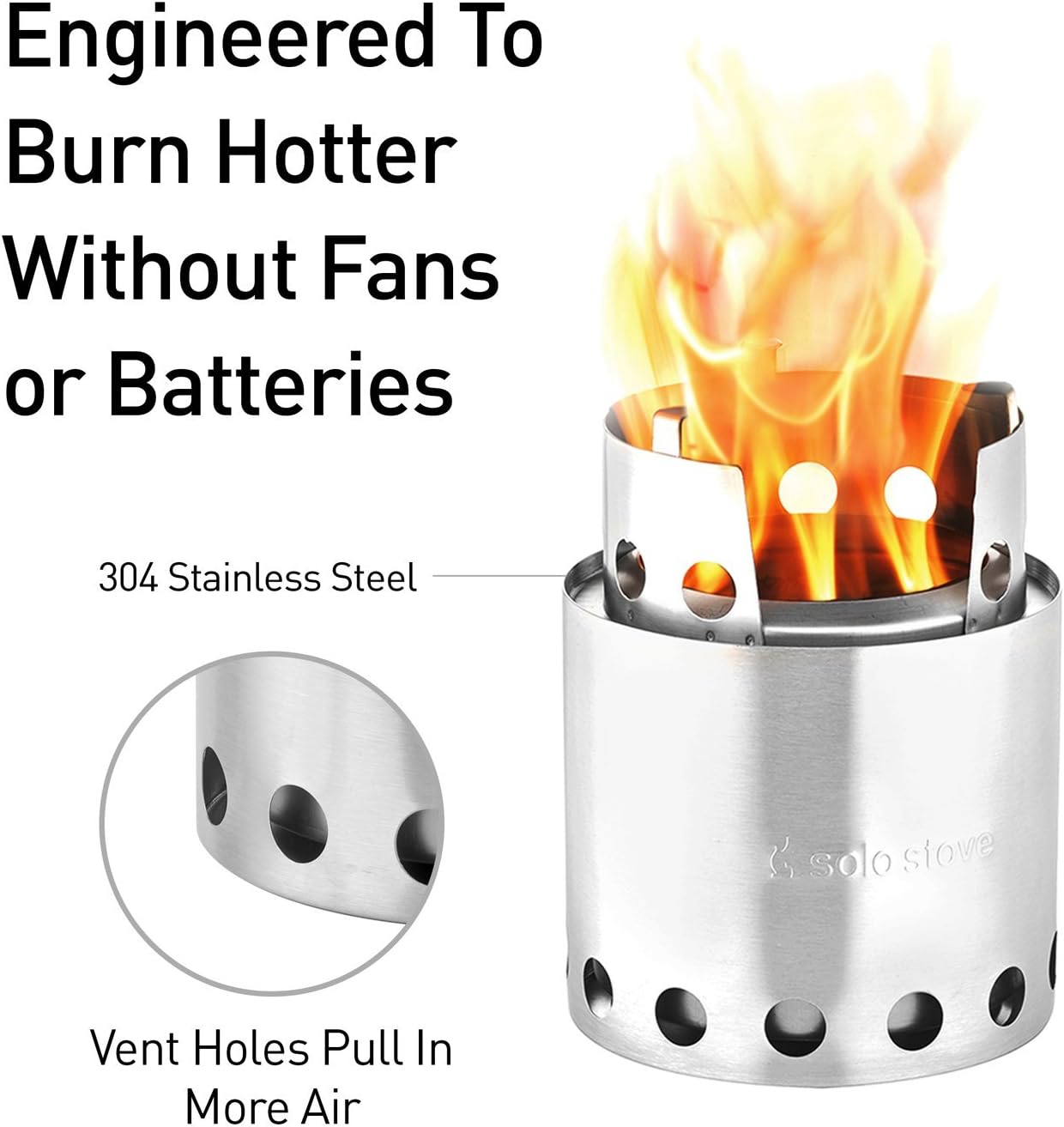 Solo Stove Lite - Portable Camping Hiking and Survival Stove | Powerful Efficient Wood Burning and Low Smoke | Gassification Rocket Stove for Quick