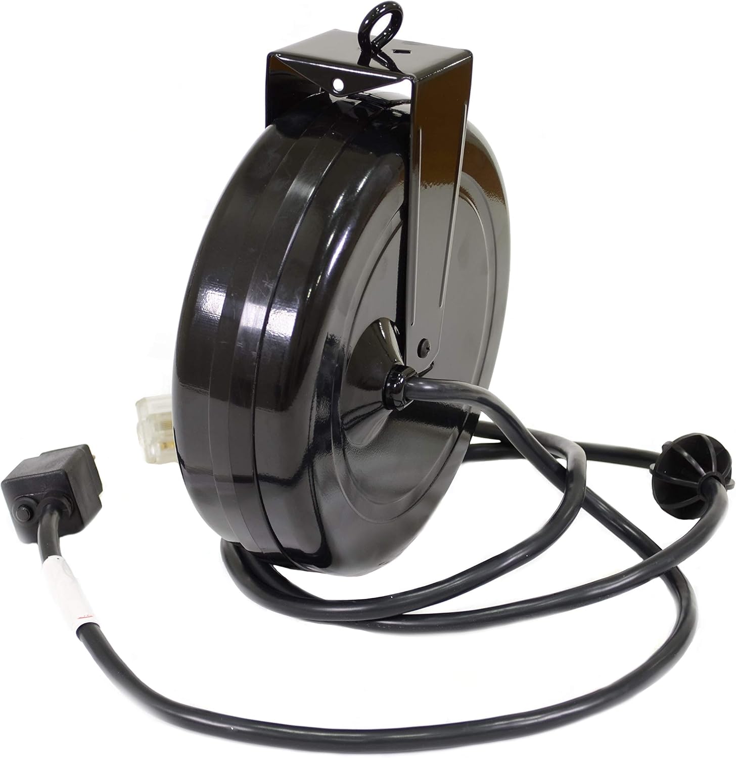 Alert ProReel Pro-Grade 5020TFC Heavy-Duty Retractable Extension Cord Reel | 20'- 12/3 SJTOW Single Tap Heavy Duty Cord | Clear 5-20R Receptacle