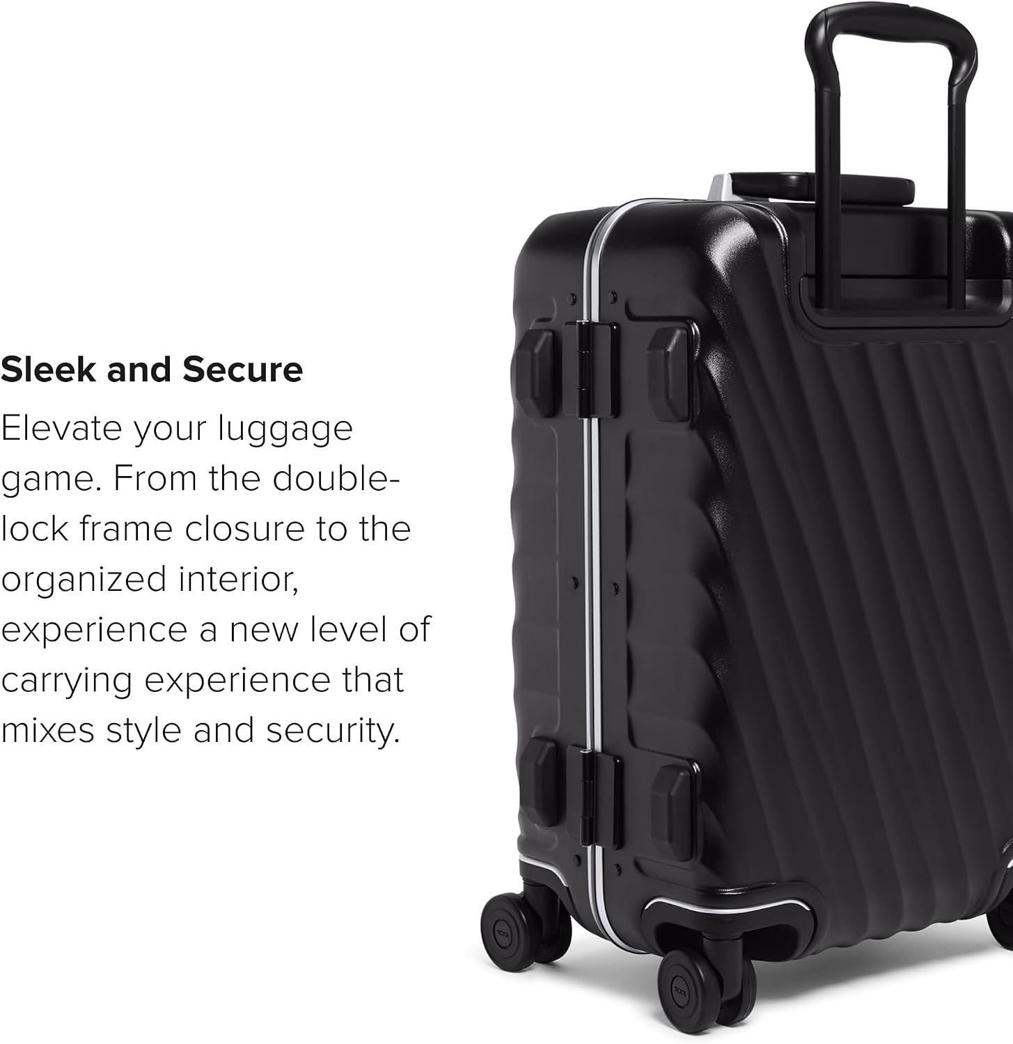 TUMI 19 Degree Frame Continental 4 Wheel Carry-On - Lightweight Suitcase - Hard Shell Luggage - 21.8" X 15.8" X 9.0" - Black Textured