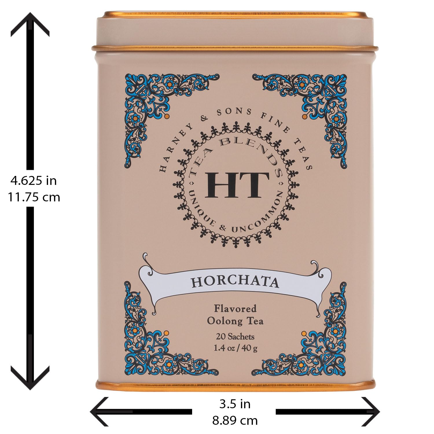 Harney & Sons HT Organic Supreme Green Tea, 20 Sachets, Tea Tin | Organic green tea with 20 sachets in a reusable tea tin. Caffeinated.