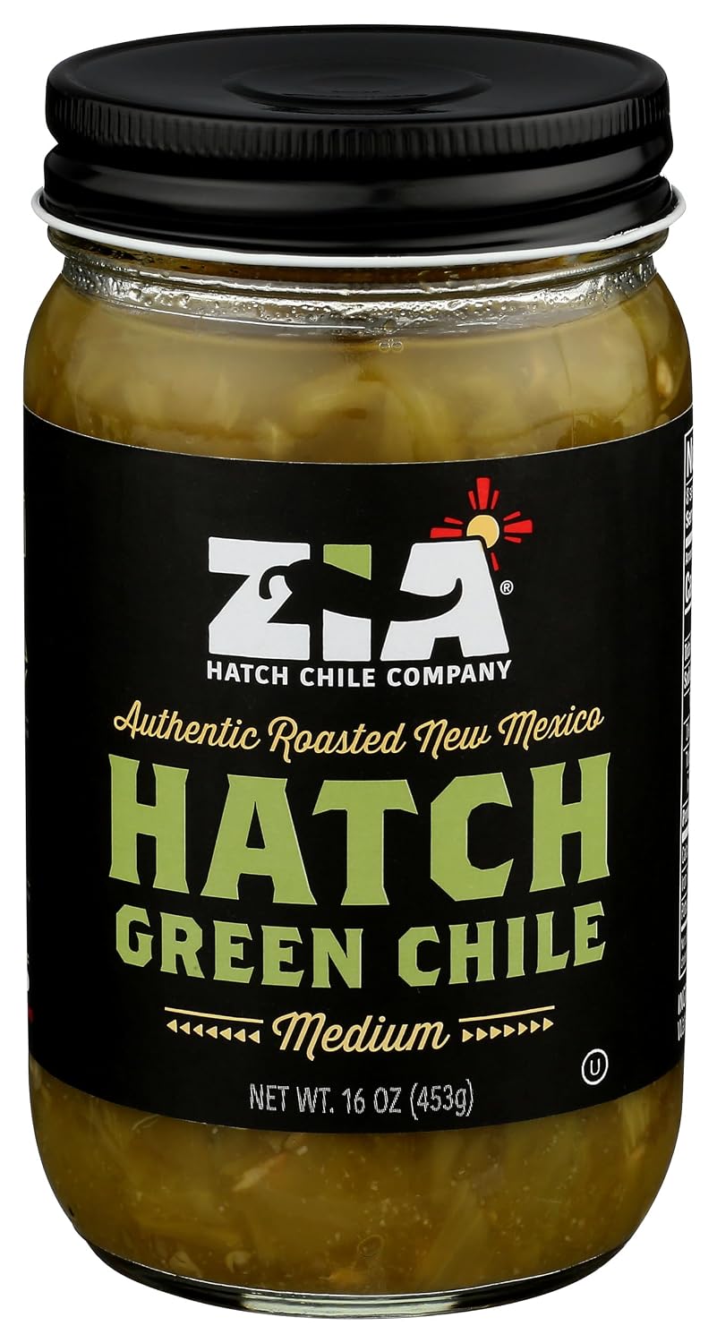 Zia Green Chile Company, Hatch Roasted Medium, 16 Ounce