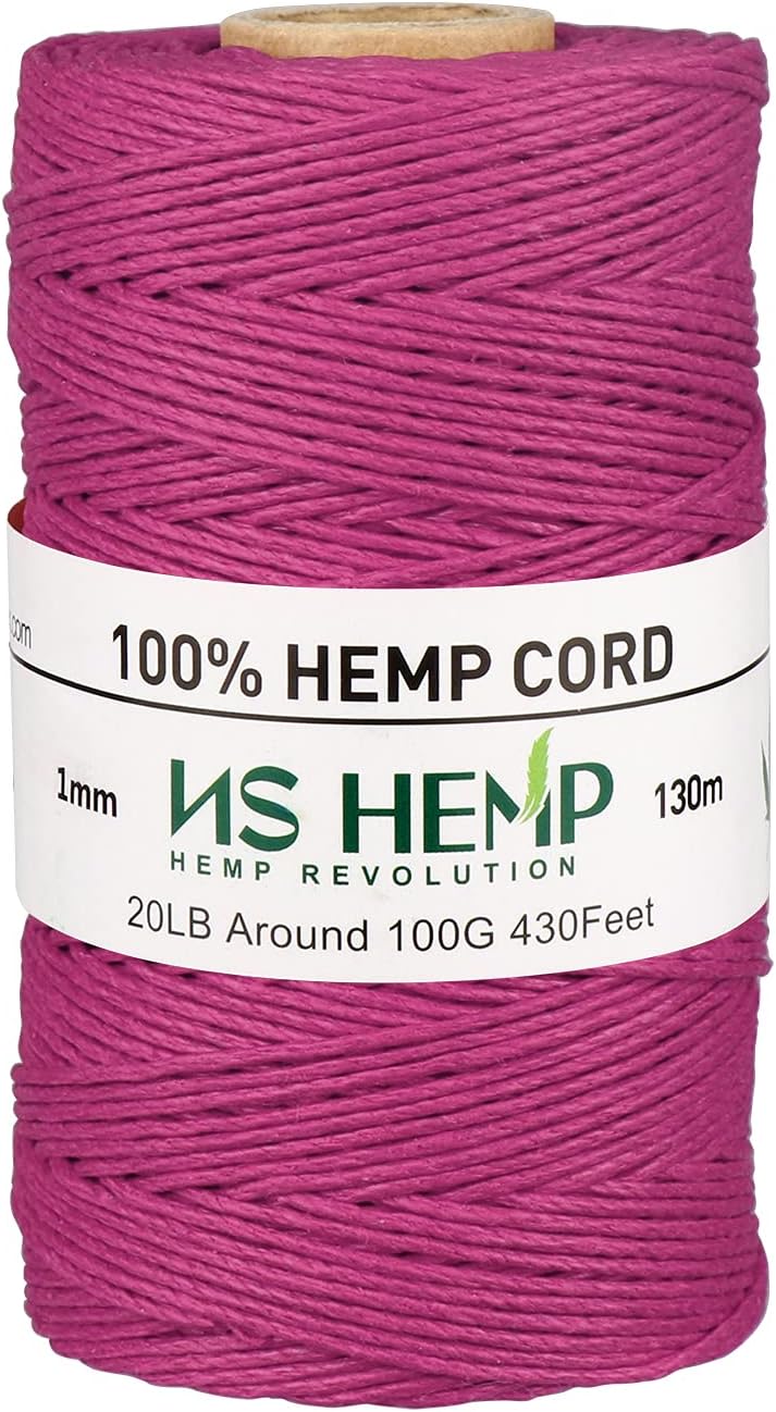 【 NS HEMP 】 Sustainable Hemp Twine Hemp Cord for Jewelry Making, Hemp Cord 1mm 130 Meters (026 RAW)