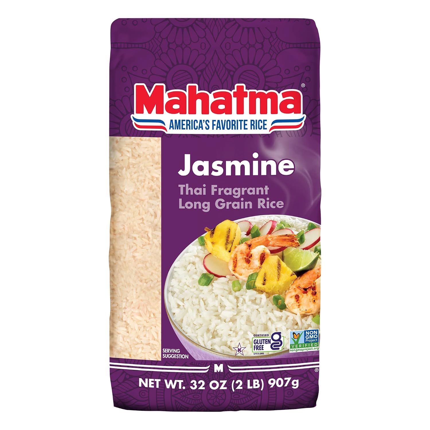 Mahatma Jasmine Rice, Fragrant Thai Rice, 5-Pound Bag | Aromatic rice for stovetop or microwave, quick and easy to cook, gluten-free, vegan, kosher, non-GMO, bulk bag