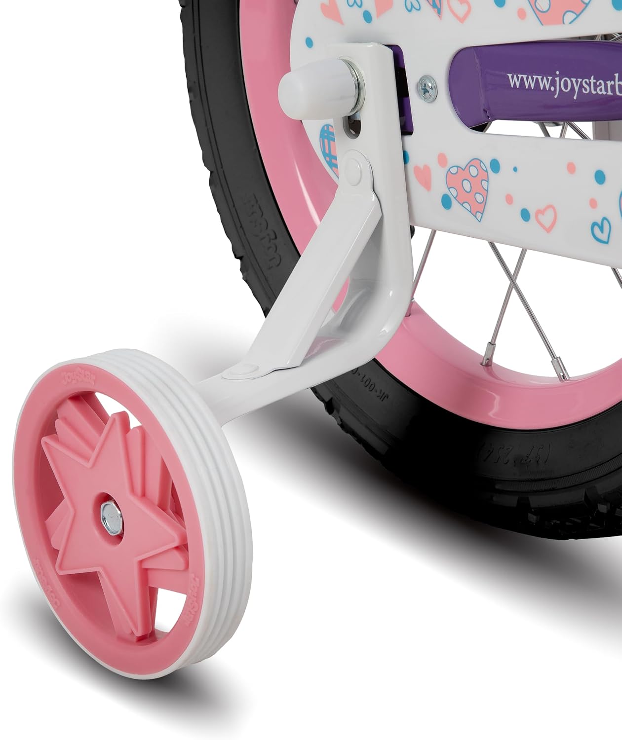 JOYSTAR Angel Girls Bike for Toddlers and Kids Ages 2-12 Years | 12-20 Inch Kids Bike with Training Wheels & Basket, 20 24“ Bicycle with Kickstand