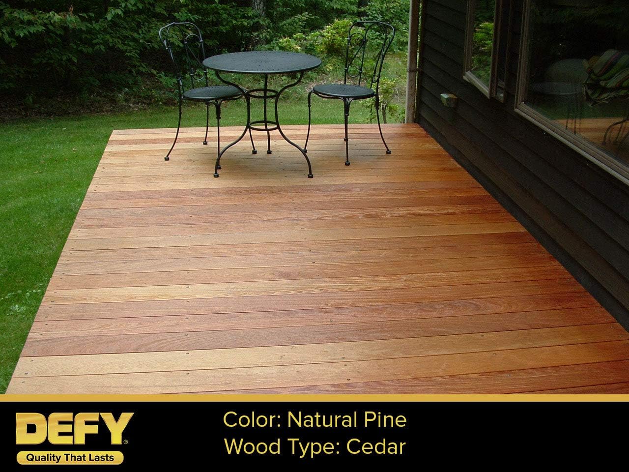 DEFY Deck Stain Semi-Transparent for Hardwoods - Water Based, Matte Finish, Natural Pine - 1 Gallon