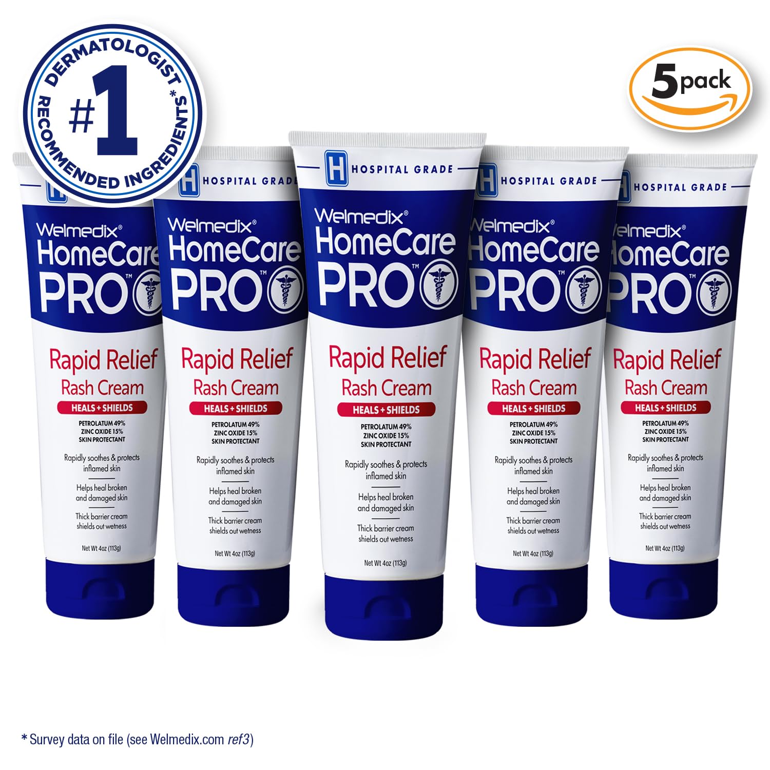 Welmedix Adult Diaper Rash Cream - Maximum Strength Zinc Oxide Cream | Moisturizing Skin Barrier - Fragile Skin Protection Ointment - Diaper Rash Cream for Adults - 4oz Tube