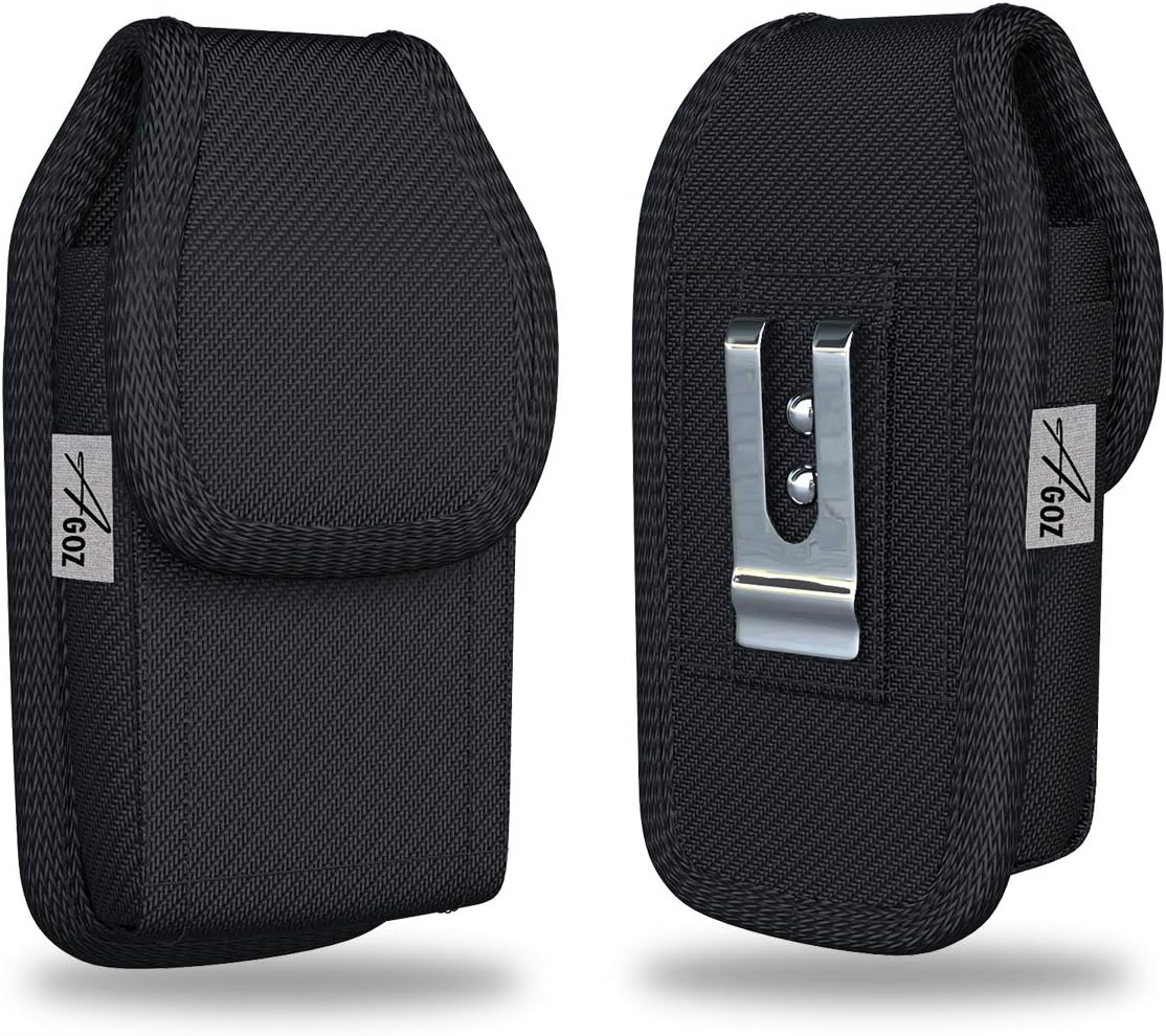 Agoz JitterBug Flip Phone Case, Vertical Belt Clip Holster, HEAVY-DUTY Carrying Flip Cell Phone Pouch Rugged Cover w/Metal Clip