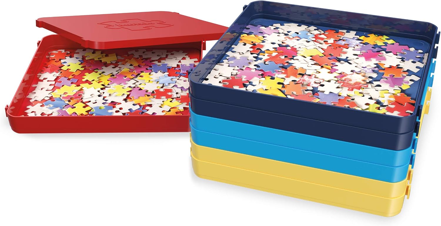 Buffalo Games Puzzle Sorting Trays for Adults, Puzzle Tray Storage, 7 Pc