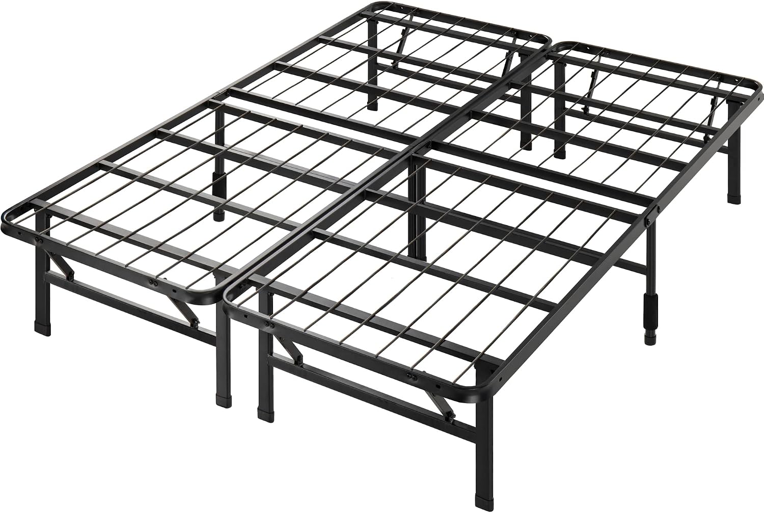 Zinus SmartBase Tool-Free Assembly Mattress Foundation, 14 Inch Metal Platform Bed Frame, No Box Spring Needed, Sturdy Steel Frame, Underbed Storage, Black, Queen