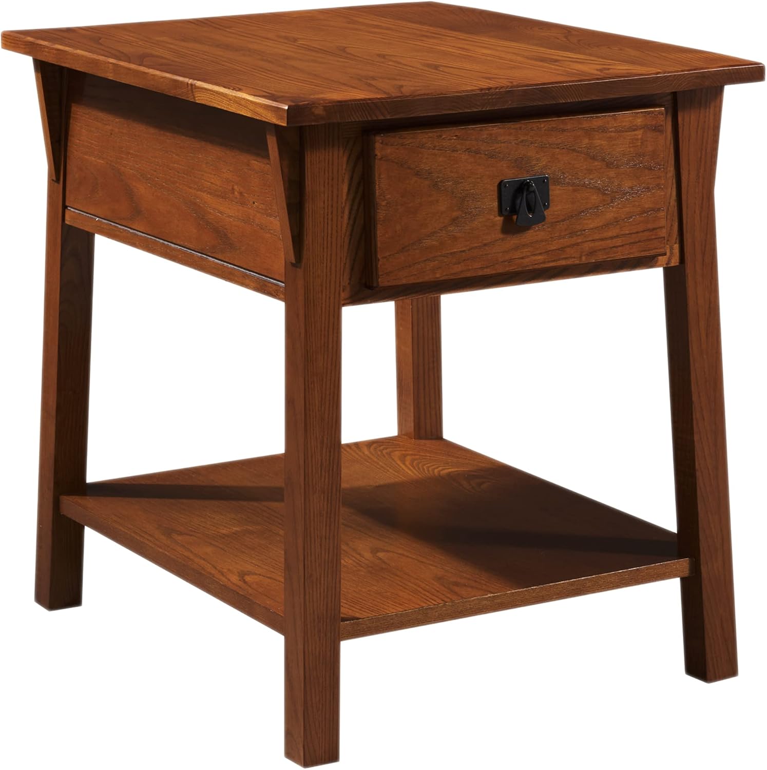 Leick Home Shield Wedge End Table, 21", Glazed Auburn