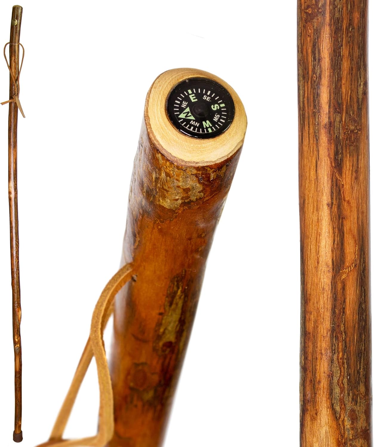 Brazos Rustic Wood Walking Stick, Maple, Traditional Style Handle, for Men & Women, Made in The USA, 55"