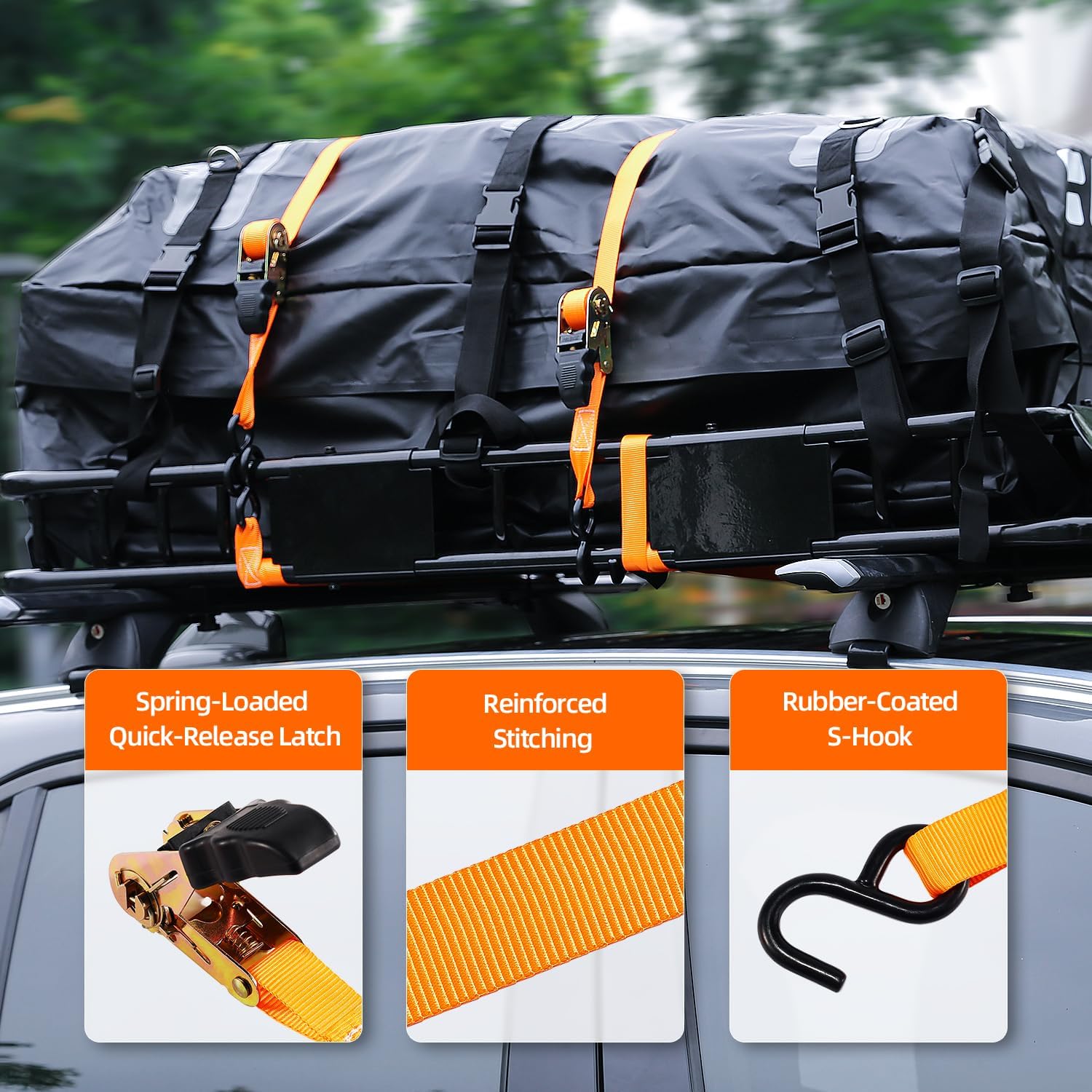 51" x 36" x 5" Roof Rack Cargo Carrier Basket with Waterproof Bag, Rooftop Cargo Carrier with Cargo Net & Ratchet Straps