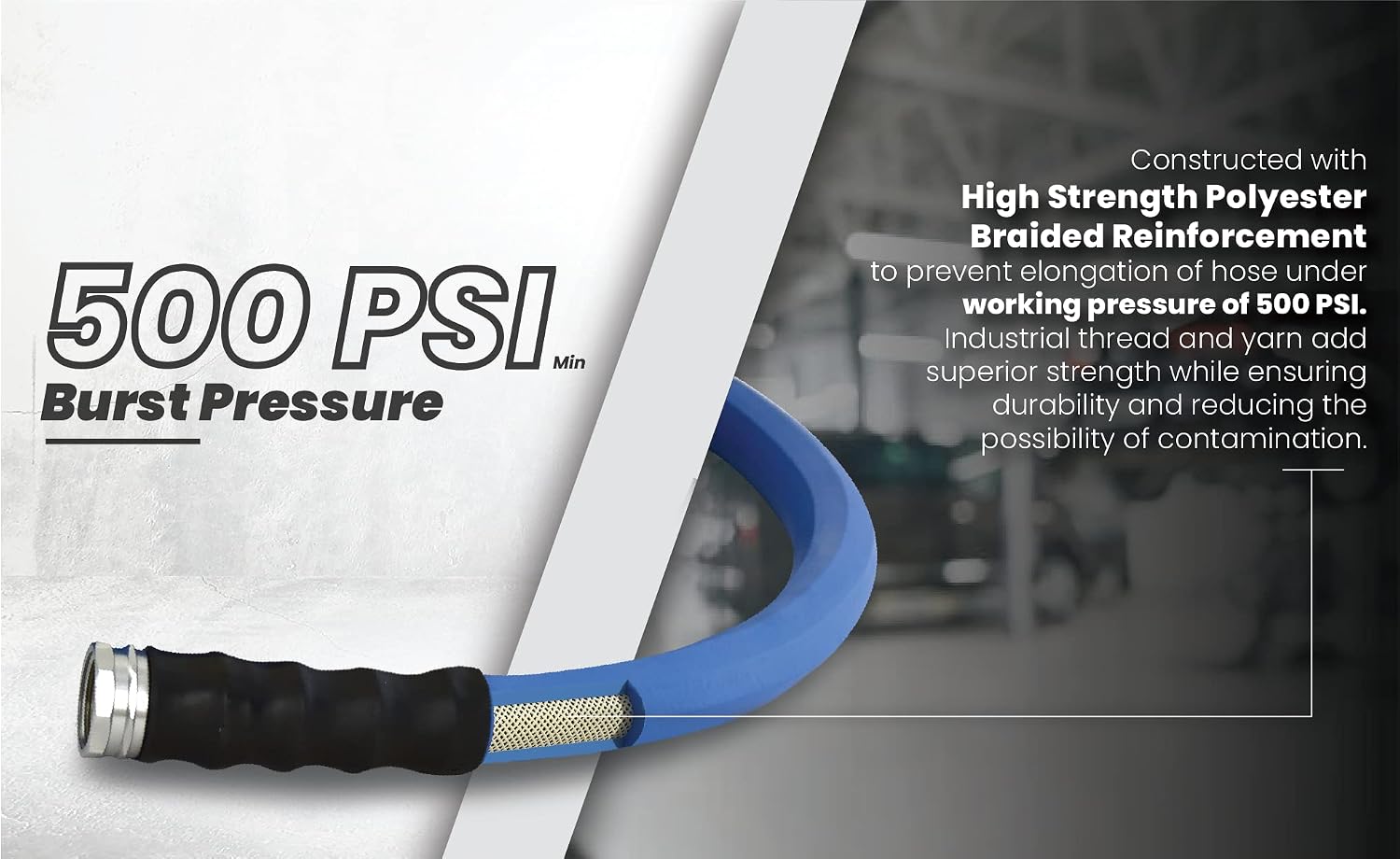 AG-LITE BSALONE50 1" x 50' Hot/Cold Water Rubber Garden Hose, 100% Rubber, Ultra-Light, Super Strong, 500 PSI, 50F to 190F Degrees