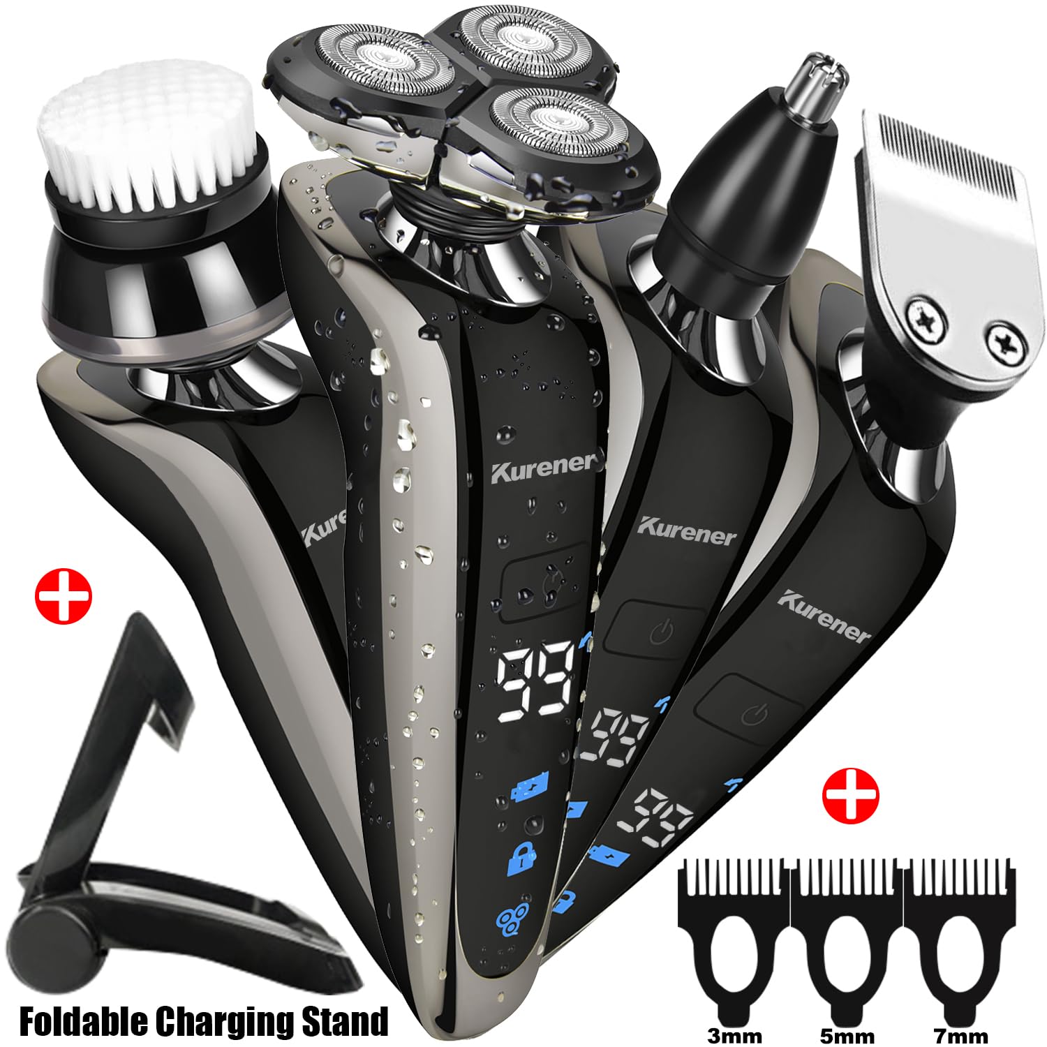 Kurener Electric Razor for Men 1250Series Washable, Powerful Motor