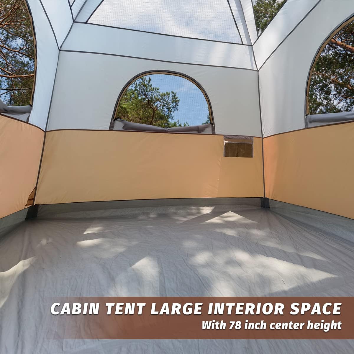 UNP 6 Person Tents for Camping Waterproof Family Cabin Tent with Rainfly