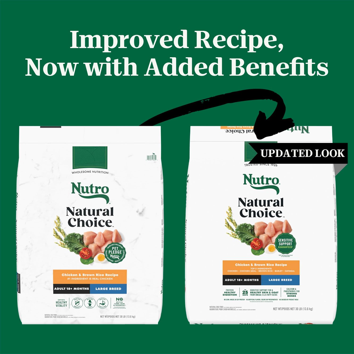 Nutro Natural Choice Large Breed Adult Dry Dog Food, Lamb & Rice, 30 lb | Real lamb #1 ingredient, non-GMO, no corn, wheat, soy, crafted in USA, supports joints, digestion, immunity, skin & coat