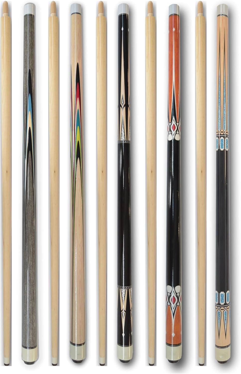 Set of 5 Pool Cues Billiard House Bar Pool Cue Sticks