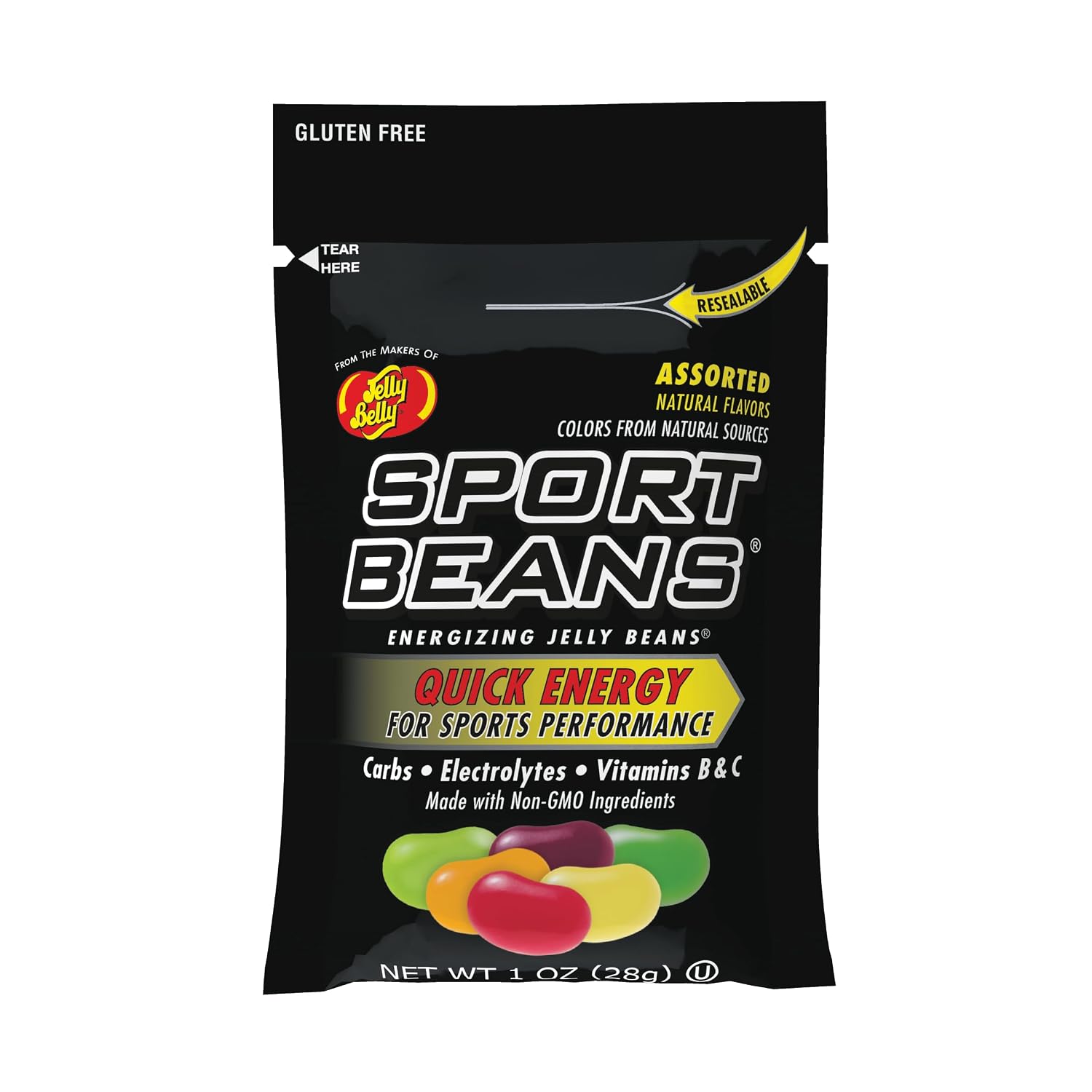Jelly Belly Sport Beans - Energizing Jelly Beans - Assorted Flavors, 24 x 1 Ounce Bags | sports-nutrition-endurance-and-energy-chews