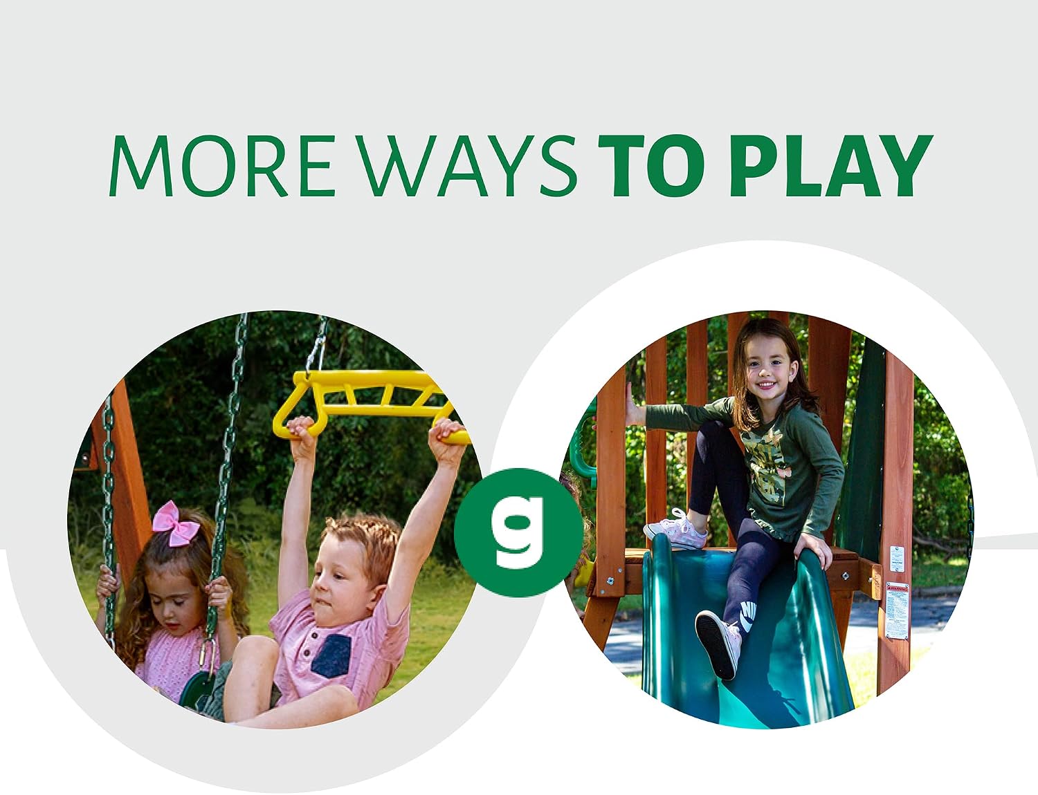 Gorilla Playsets 01-0089-AP Empire Wood Swing Set with 3 Play Decks, 3 Slides, and Monkey Bars, Brown