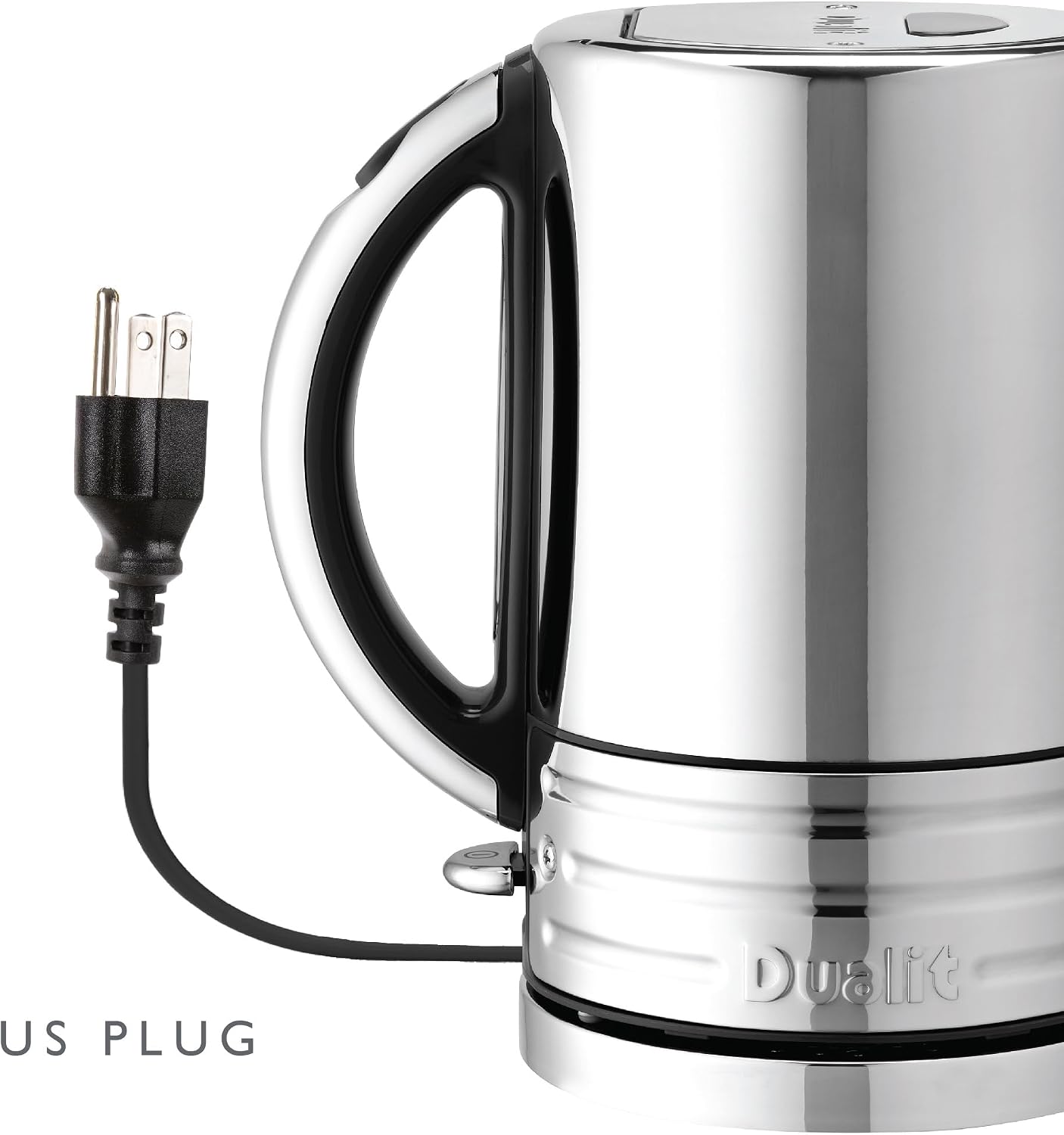 Dualit Design Series Kettle - 50.7 fl.oz - Stainless Steel Kettle with Black Trim - Rapid Boil and Patented Pure Pour Non-Drip Spout - Measuring