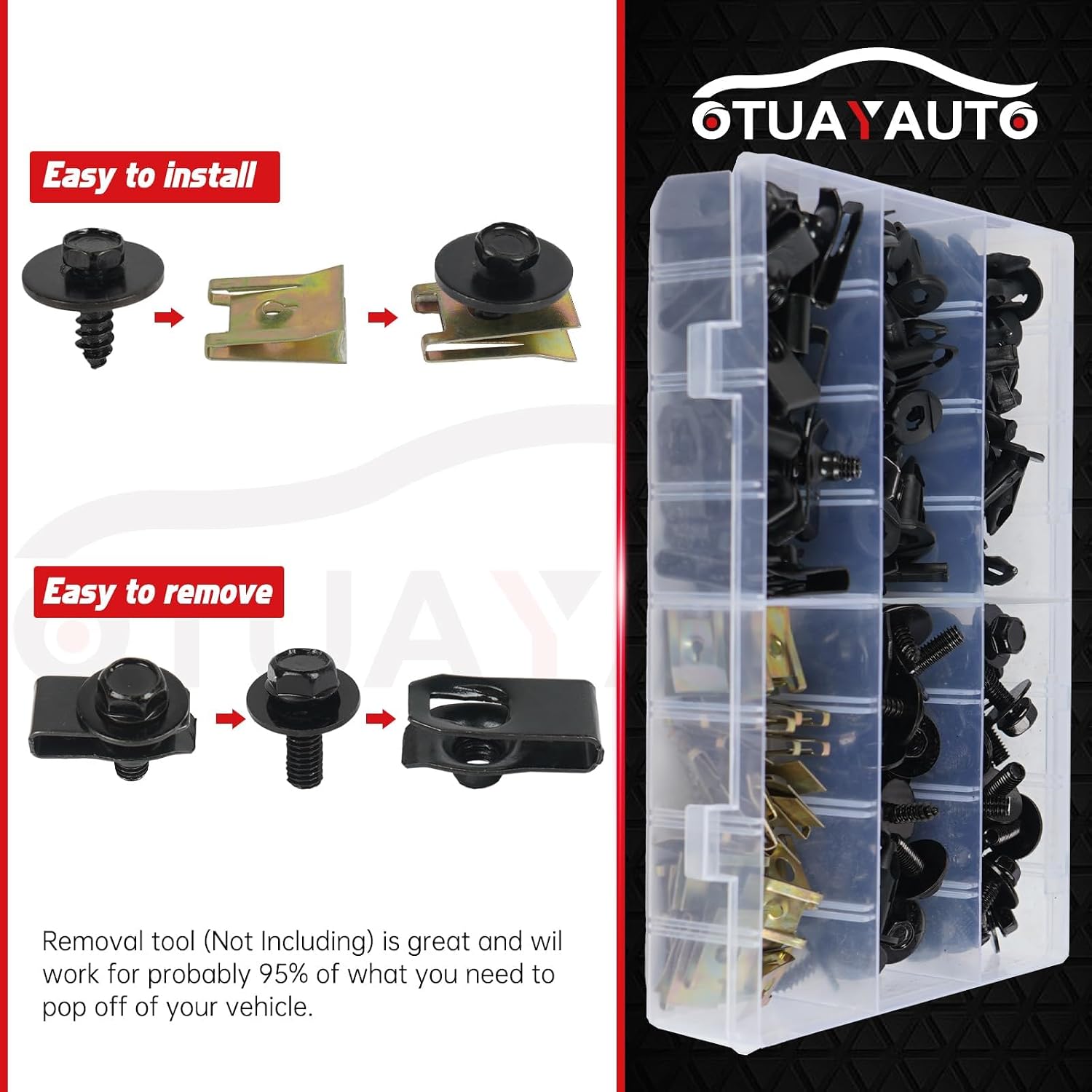 OTUAYAUTO 245 PCS Fender Clips Car Clips Bumper Plastic Rivets
