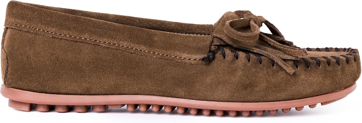 Minnetonka Women's Kilty Suede Hardsole Moccasin