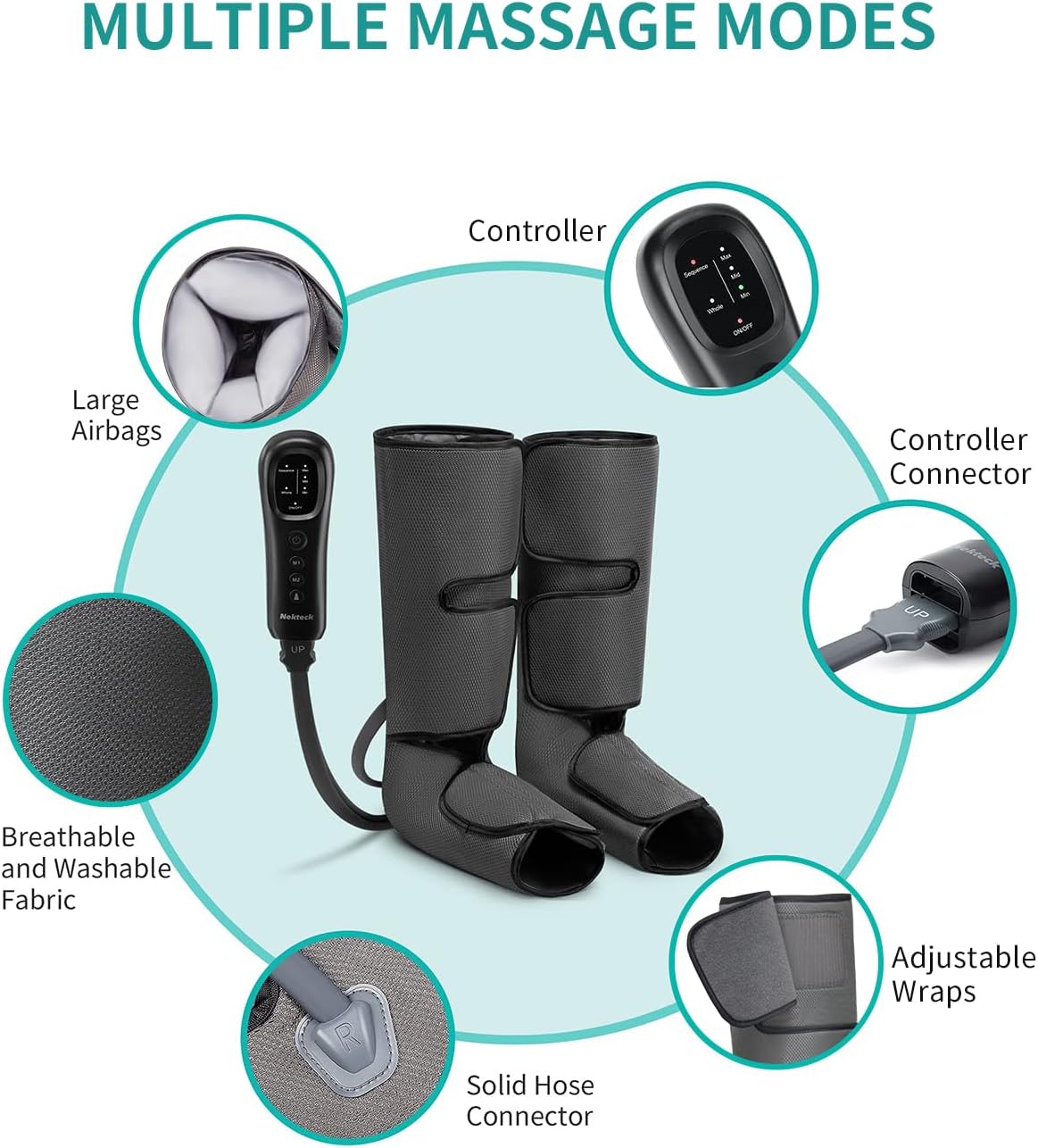 Nekteck Leg Compression Massager for Circulation and Relaxation