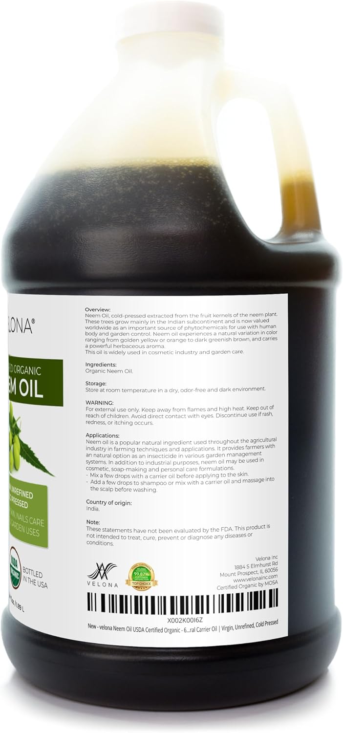 velona USDA Organic Castor Oil - 64 fl oz, Cold Pressed, USP Grade