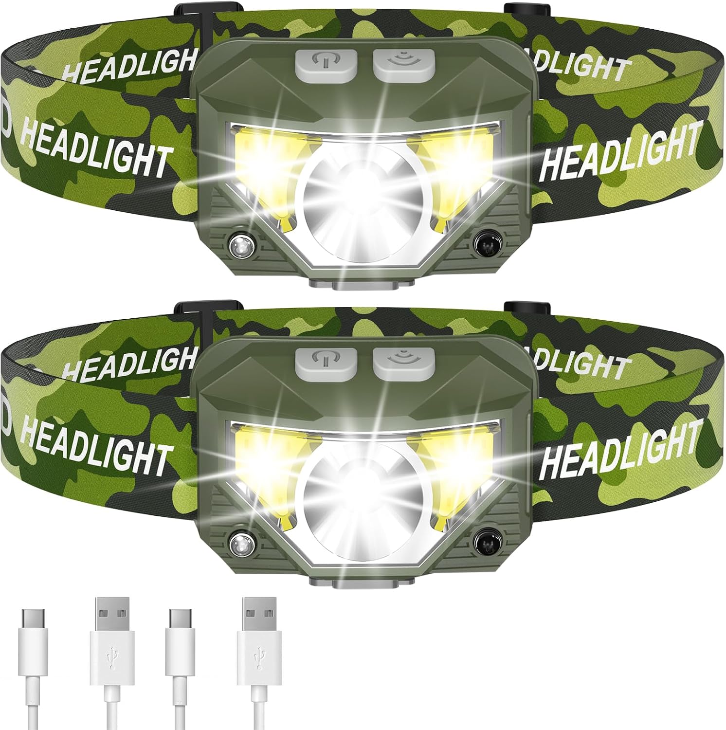 LHKNL Headlamp Flashlight, Lumen Bright Head Lamps LED Rechargeable Camping