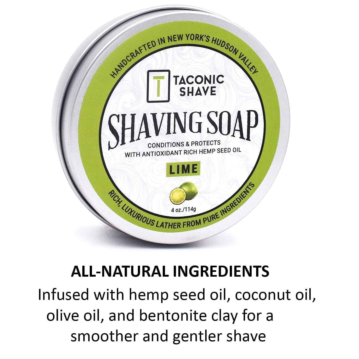 Taconic Lavender Natural Shaving Soap Puck, Rich Lather | Calming lavender aroma pairs with moisturizing natural oils to build rich protective lather for a comfortable wet shave.