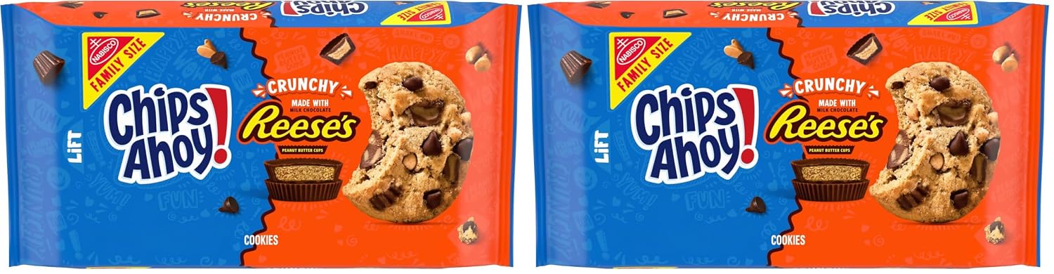 CHIPS AHOY! Reese’s Peanut Butter Cup Chocolate Chip Cookies, Family Size, 14.25 oz
