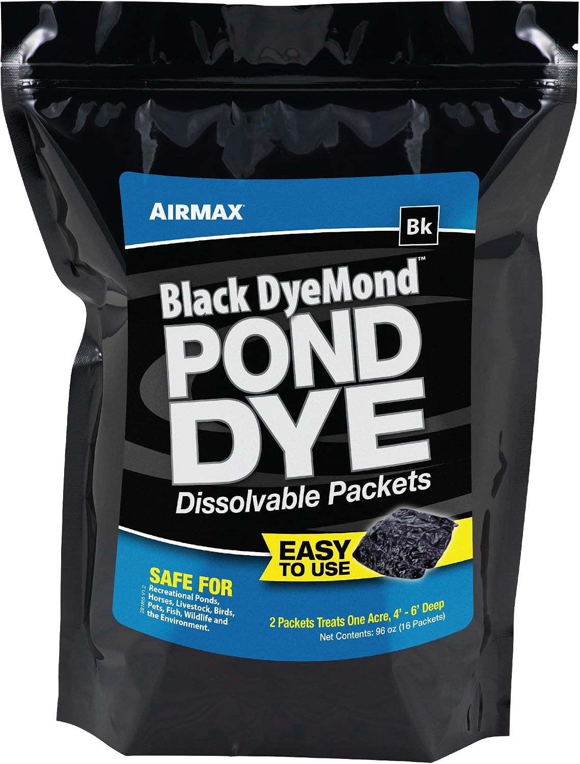Airmax Pond Dye Plus, Nature's Blue Pond & Lake Water Colorant, 1 Gallon | Natural beneficial bacteria clarifier shades plants and algae from sunlight; fish and livestock safe