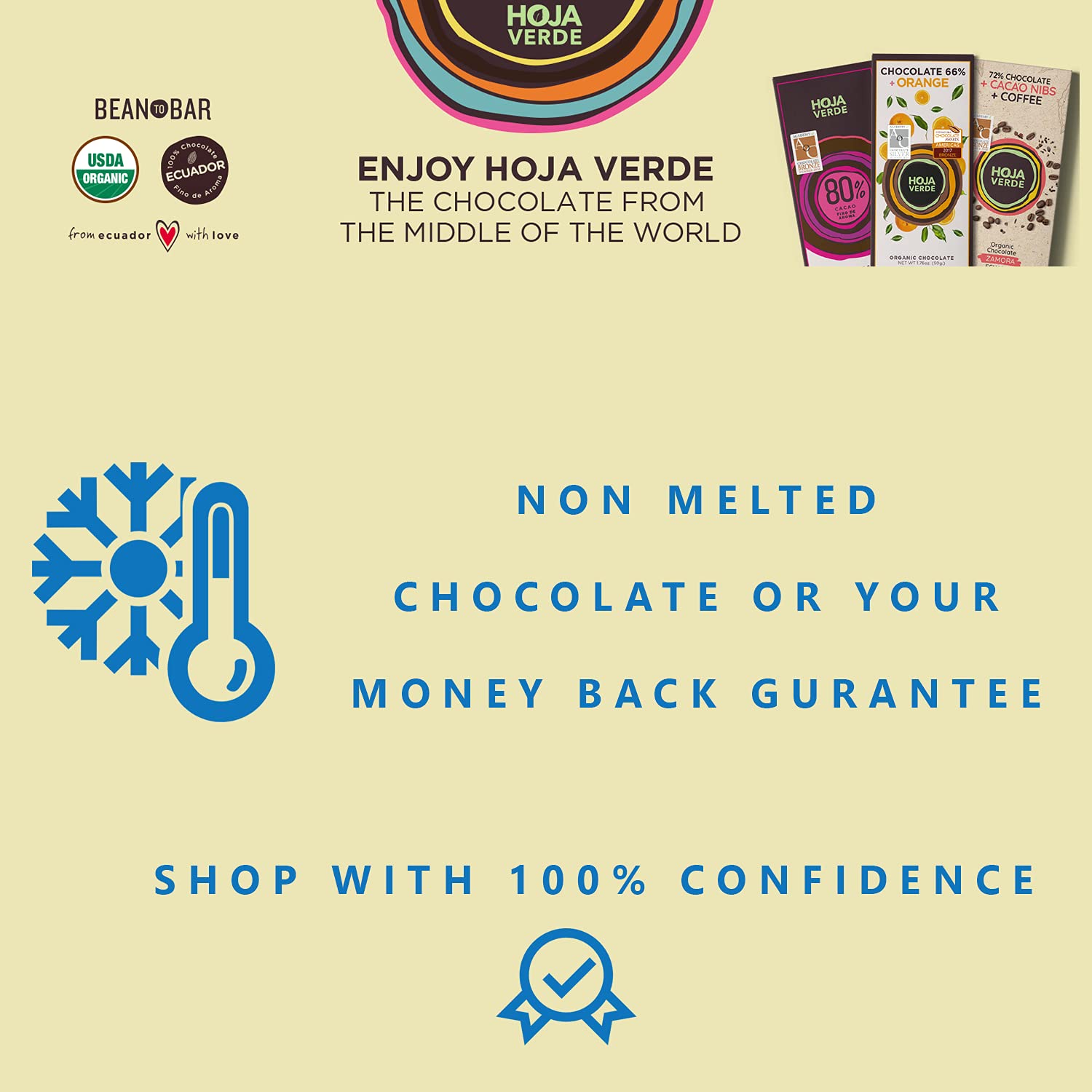 Hoja Verde Dark Chocolate Sugar, Dairy Free Bars, Keto Friendly, Certified Organic | Vegan, Natural, Non-GMO and Gluten Free (100% Pure)