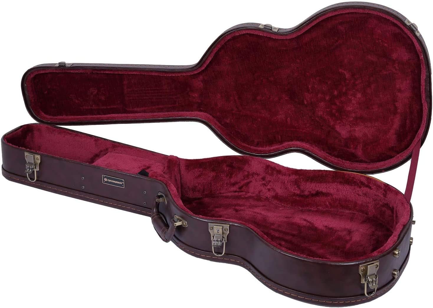 Crossrock Hardshell Arch Top wood case fits SG Electric Guitars-Black(CRW600SGBK)