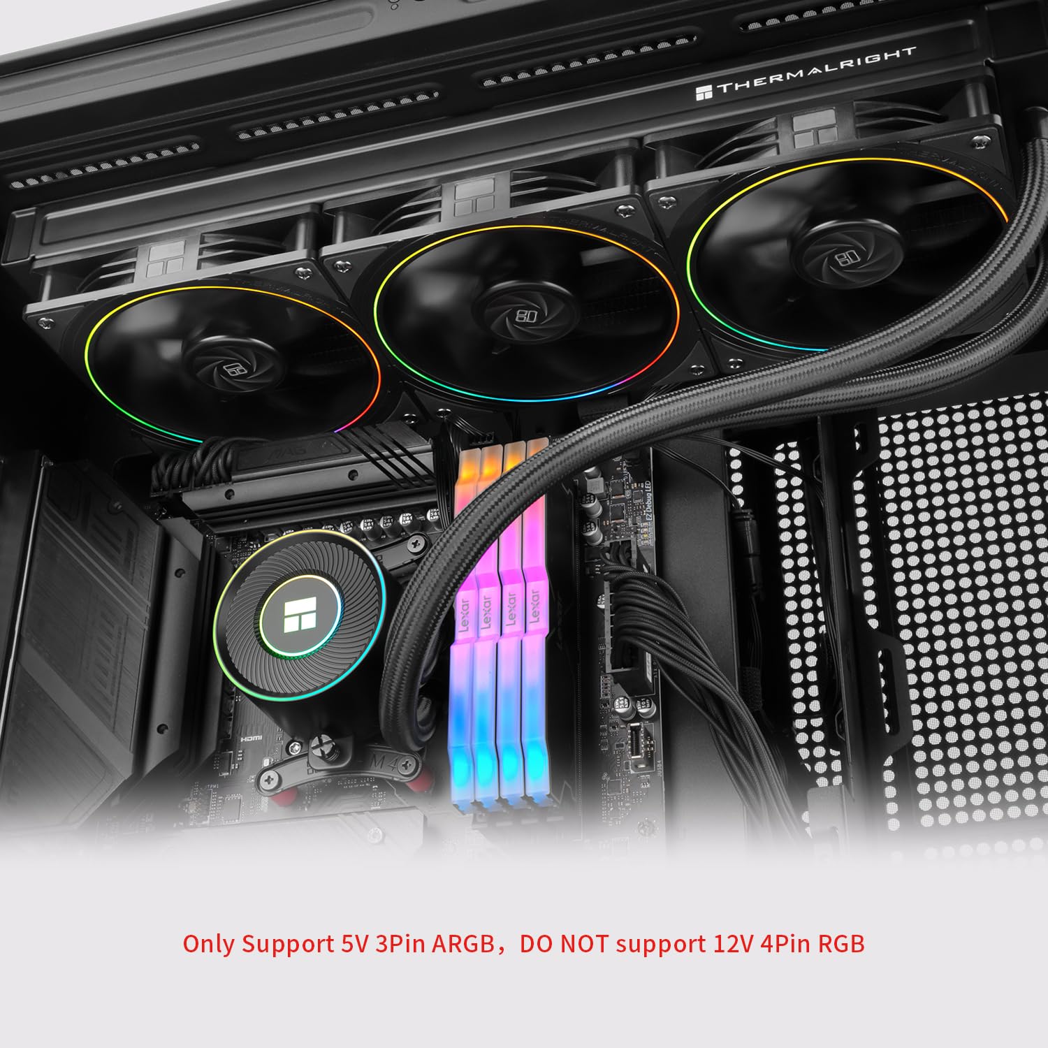 Thermalright Aqua Elite 360 V5 ARGB Black-CPU Liquid Cooler,Pump Speed-2800RPM,for AM4/AM5,Intel LGA1150/1151/1200 /1851/1700,High-Performance Radiator