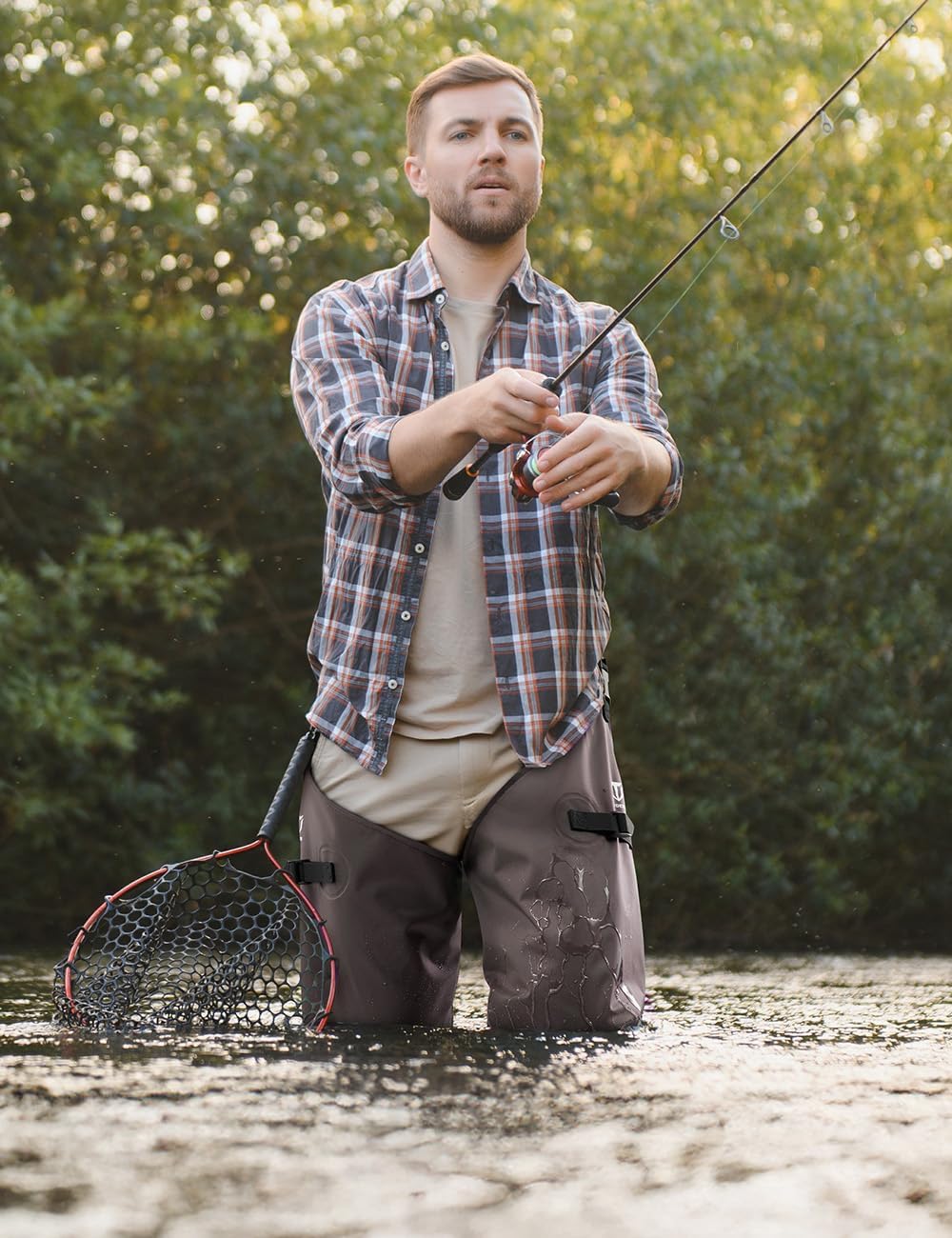 TIDEWE Fishing Hip Waders, Lightweight Hip Boots for Men Women | Waterproof 420D 2-Ply Nylon/PVC, Hunting Bootfoot Waders, Boot Hanger Included