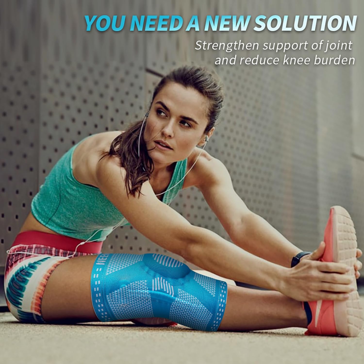 NEENCA Knee Braces for Knee Pain Relief, Compression Knee Sleeves with Patella Gel Pad & Side Stabilizers, Knee Support for Weightlifting, Running