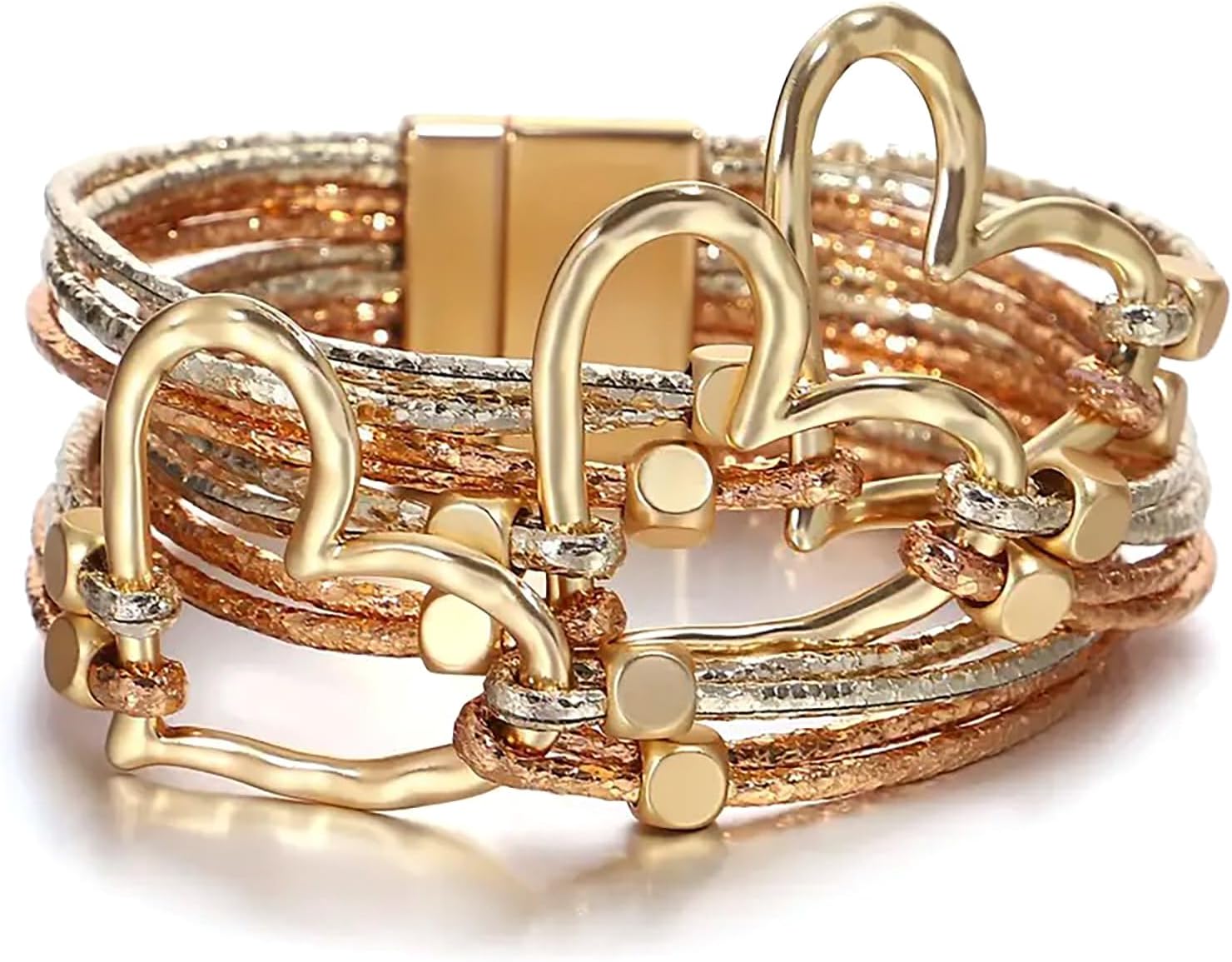 Fesciory Leather Wrap Bracelets for Women, Boho Western Layered Jewelry