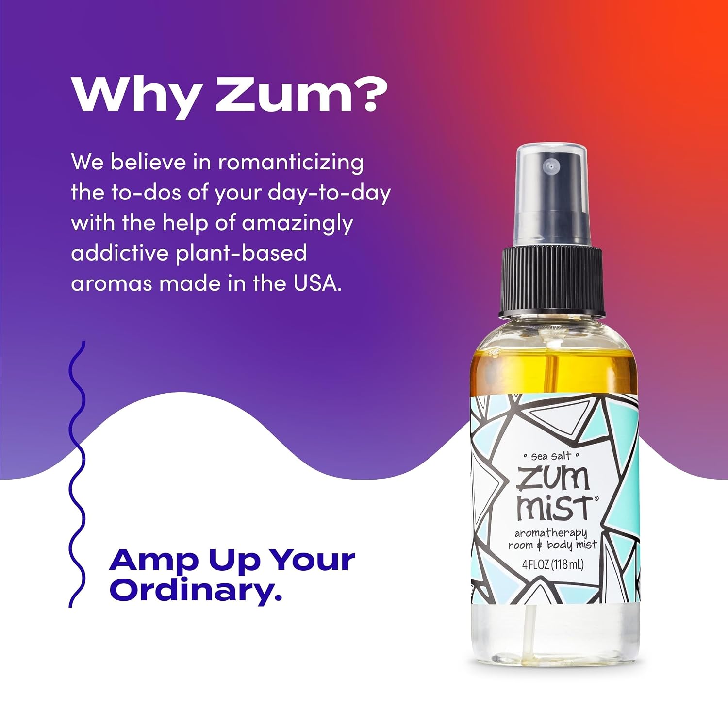 Zum Indigo Wild Mist Room & Body Spray - Aromatherapy Essential Oil Spray - Natural Body Mist & Room Spray - Sea Salt Scent - 4 fl oz