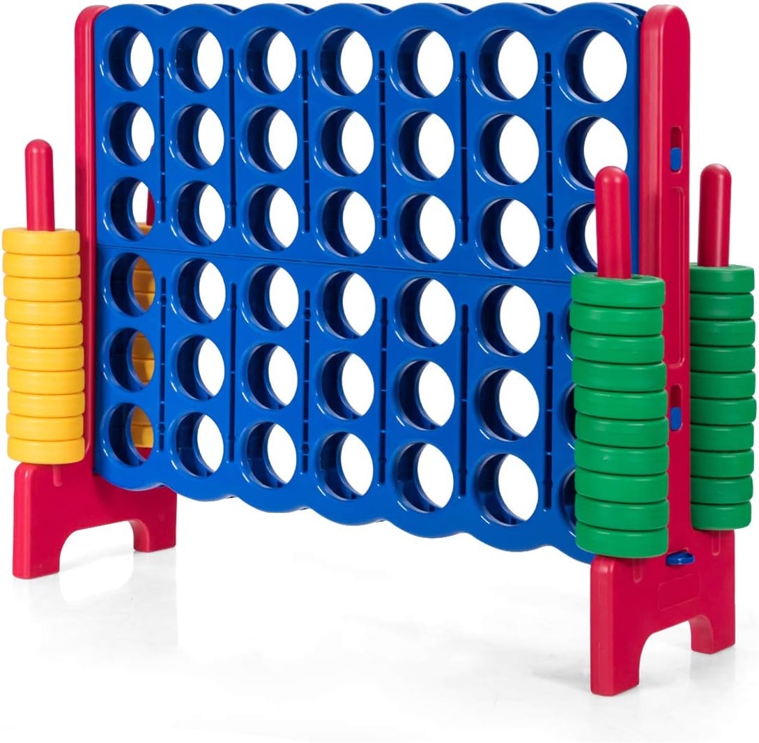 GLACER Giant 4-in-A-Row, Jumbo 4-to-Score Giant Game Set Backyard Games for Kids & Adults