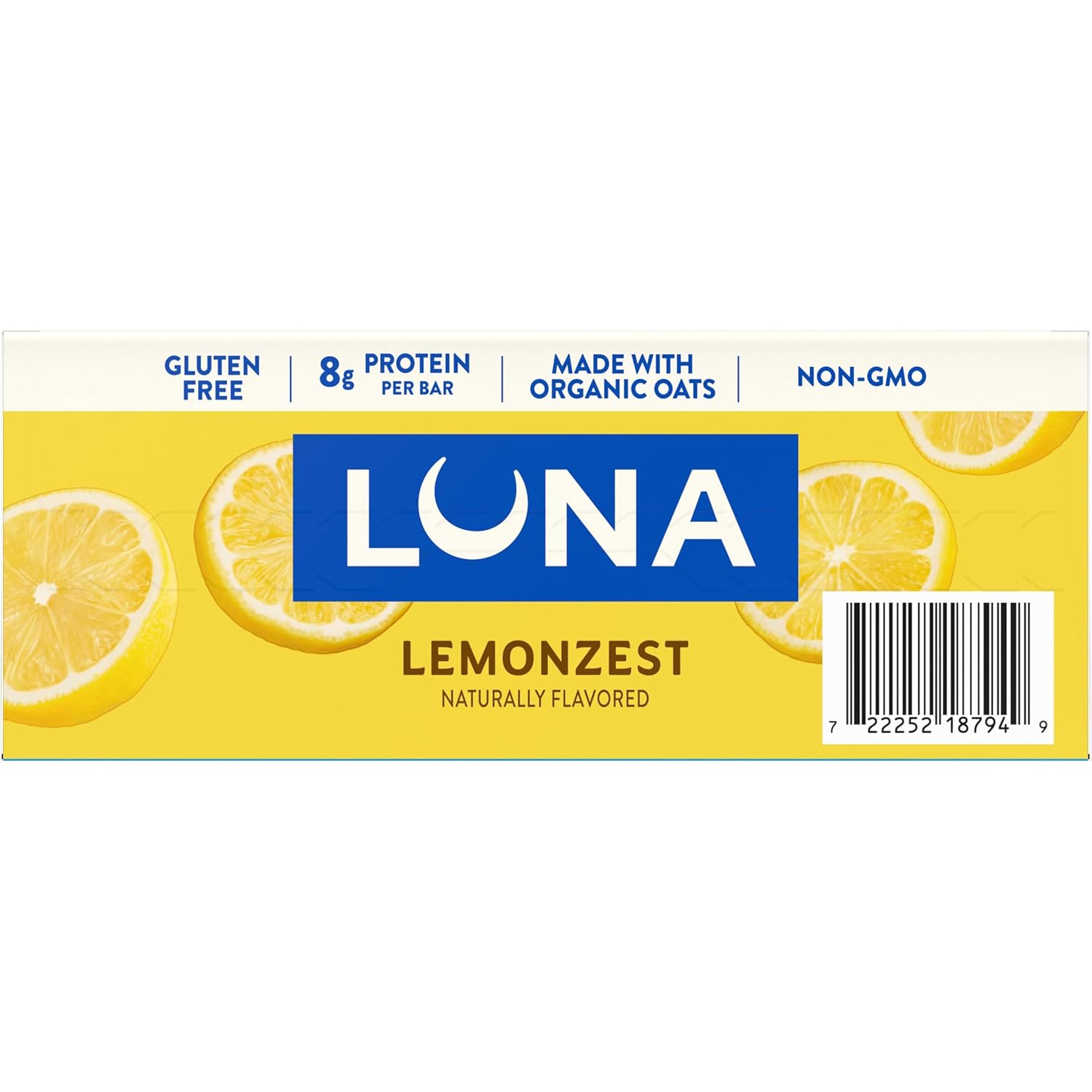 LUNA Bar LemonZest, Gluten Free Snack Bars, 12ct